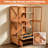 Indoor 4-Tier Chew-Proof Breathable Wooden Chinchilla Cage with Mobile Wheels and Storage Cabinet