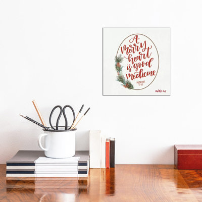 Merry Heart 1 Piece Wrapped Canvas Wall Art