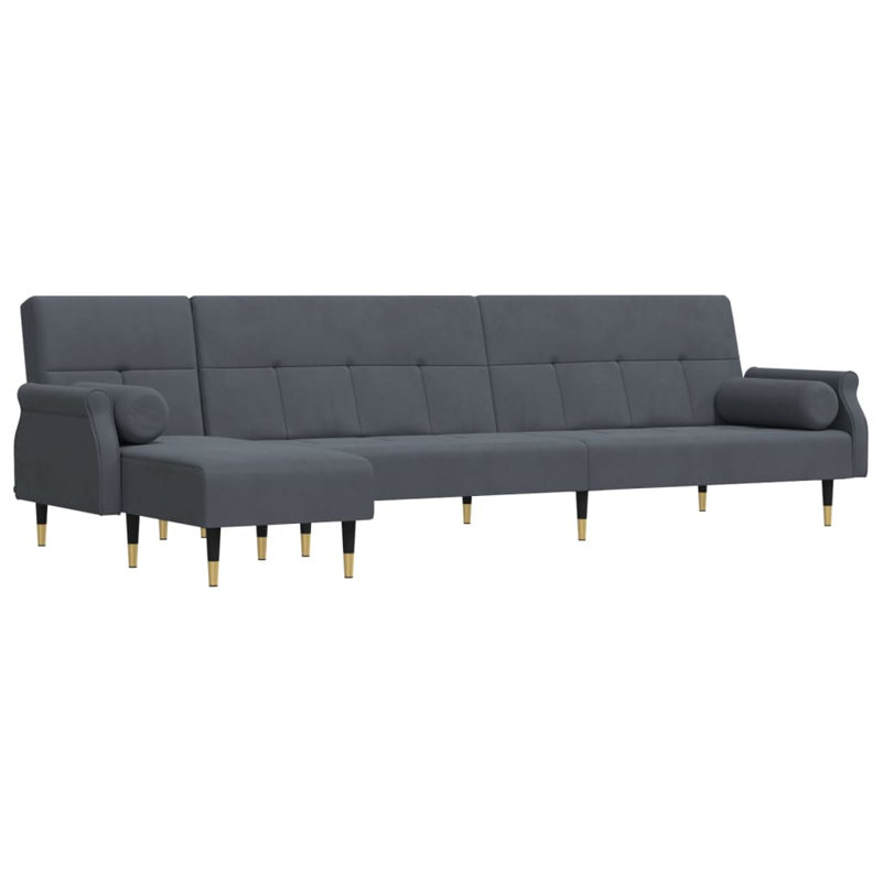 Canapé en velours 106,7 po Gerdt, Velours gris foncé