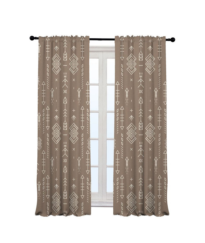 Anjelita Blackout Curtain Single Panel, 140cm Width x 175cm Drop, Castle Stone