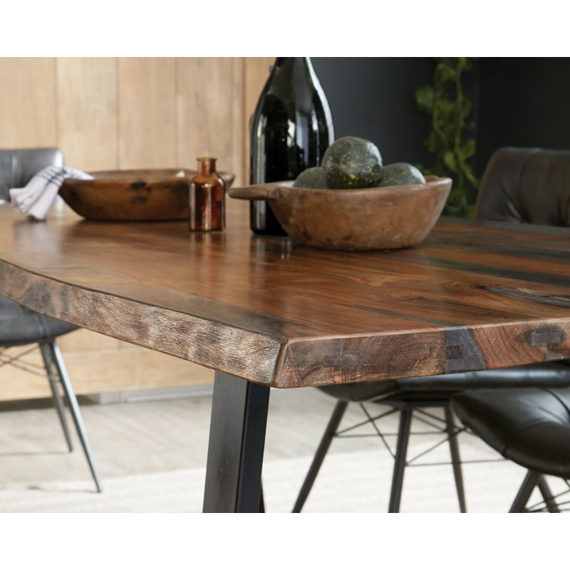 Hatherleigh Solid Wood Top Metal Base Dining Table