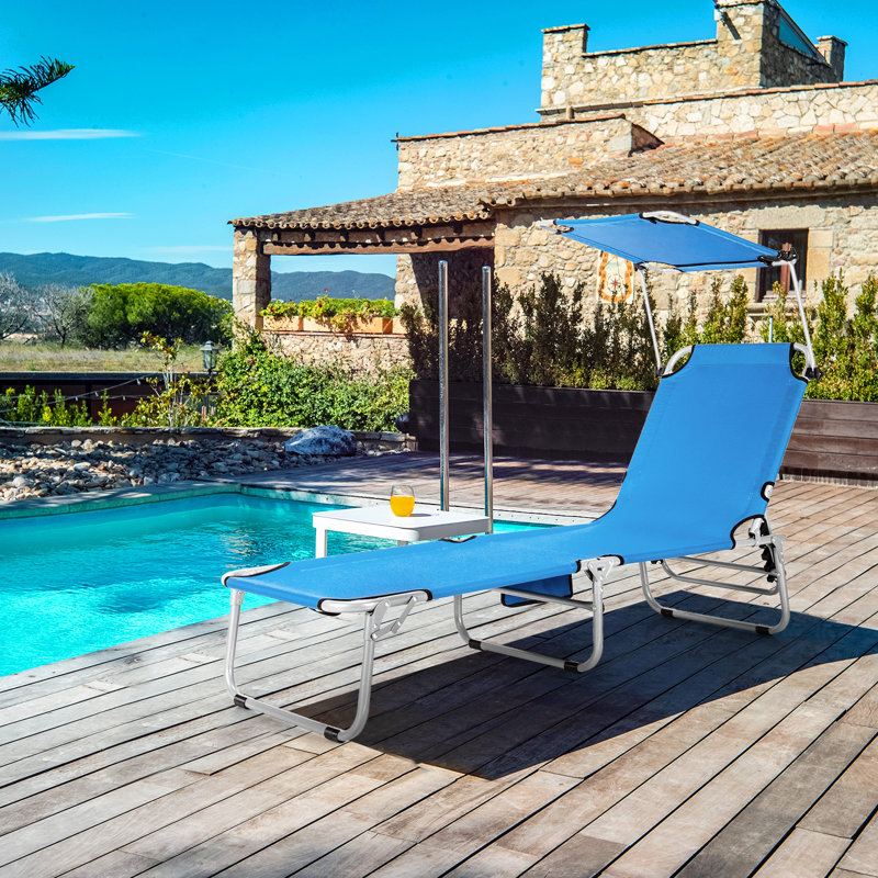 Chaise longue inclinable Avarika, Bleu