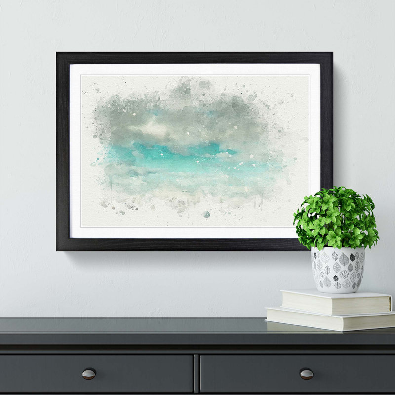 Mountain Clouds in Abstract - Framed Print, 27cm H x 36cm W x 2cm D, Black Framed