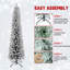 Arbre de Noël enneigé 6 pi - Arbre en PVC mince avec 358 pointes enneigées, conception peu encombrante, effet de neige réaliste, support en métal robuste, installation facile-463316573