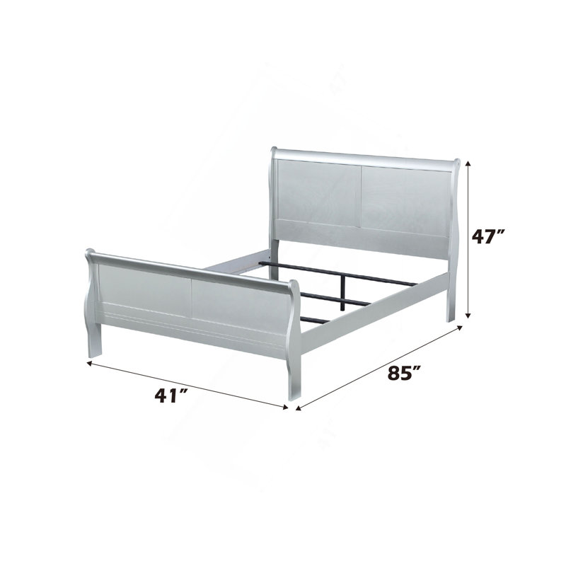 Lit simple Louis Philippe, Lit simple, Argent argent