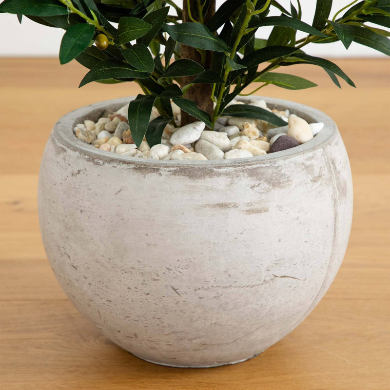 Olive Cone Artificial Topiary Tree in Planter
