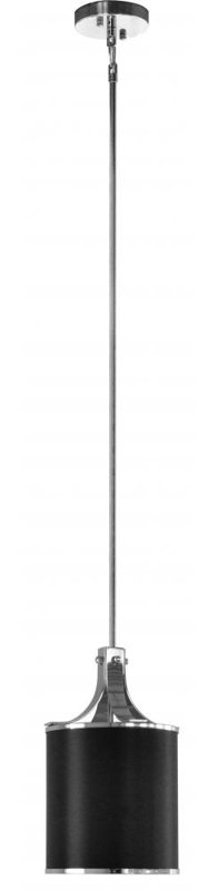 Luminaire suspendu cylindrique unique à 1 lumière, Noir discret