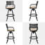 Tabouret de bar pivotant en aluminium 29 po avec coussin Sunbrella amovible (ensemble de 4)-1428758269