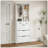NEW White Colour Shoe Cabinet  With 3 Doors 2 Drawers With Hanger,Large Space For Storage-270481097
