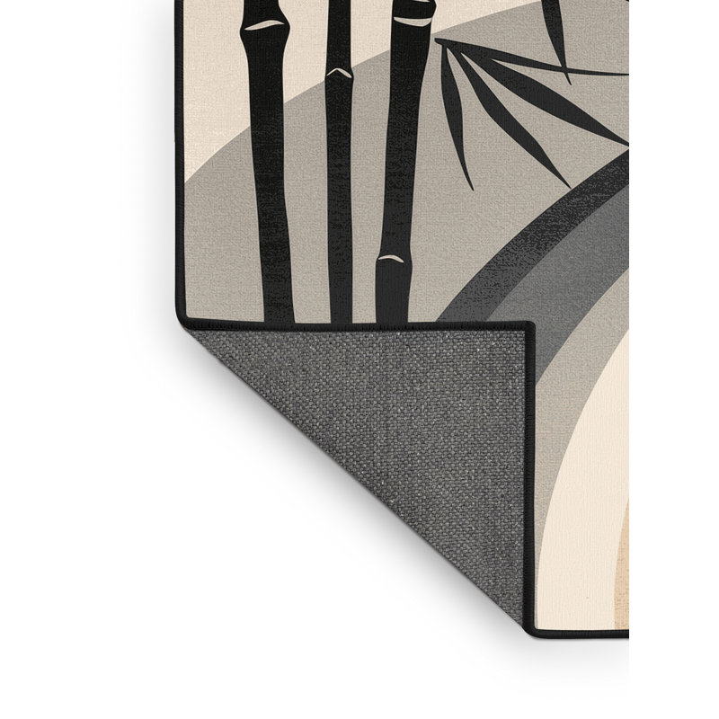 Tapis moelleux et moelleux à motif d'arc moderne beige et élégant, 4 x 6