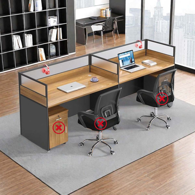 Mitsue Rectangle 2 Person Cubicle with Cable Management
