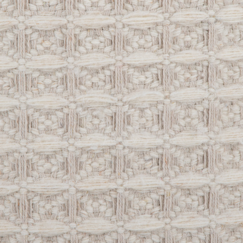 Repose-pieds de rangement 18 po en laine ivoire avec texture tissée 3D