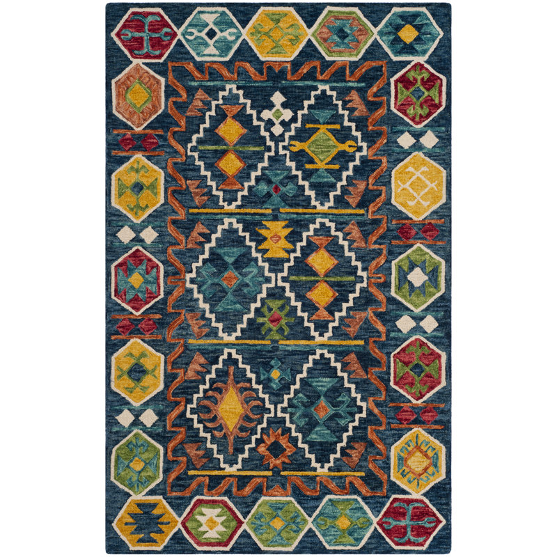 Deyoung Hand Tufted Wool Southwestern Rug, Rectangle 11' x 15'