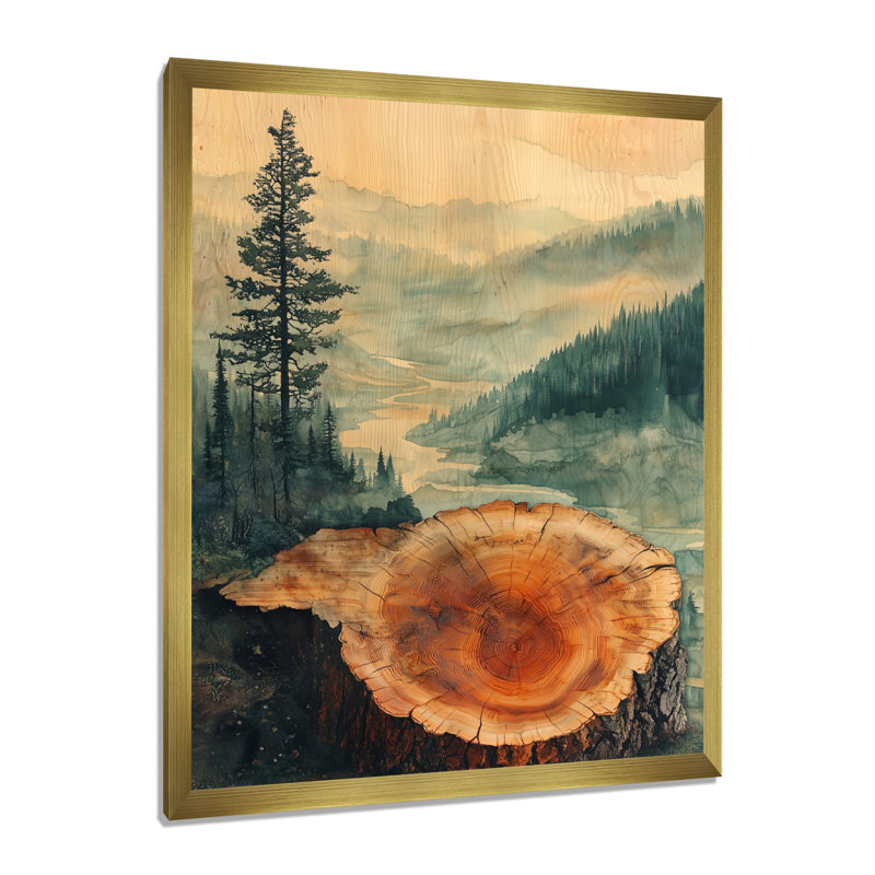 Germon - paysages, art mural sur toile, H 20 po x l 12 po, Reproduction encadrée d'une seule photo, Doré