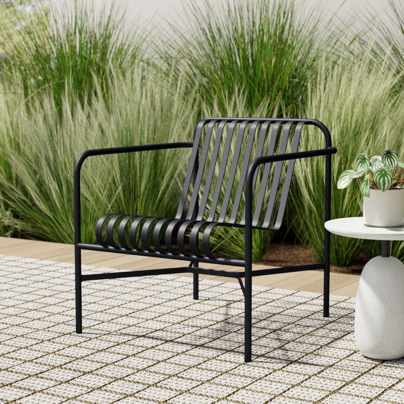 Abra Outdoor Lounge Chair, Black