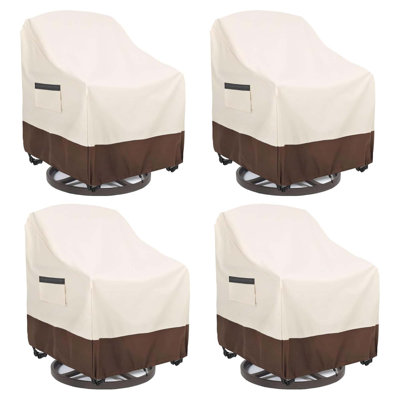 Ensemble de 4 housses de chaise de patio pivotantes et imperméables 600D