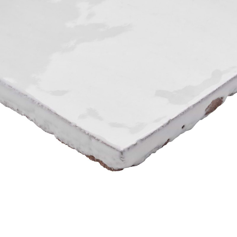 Set of 50 Emery Handmade Glossy Terracotta Tiles, White