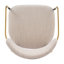 Chaise de salle à manger Wexley en fer de style moderne du milieu du siècle, avec assise rembourrée, structure ouverte et accents dorés-134036797-134036798