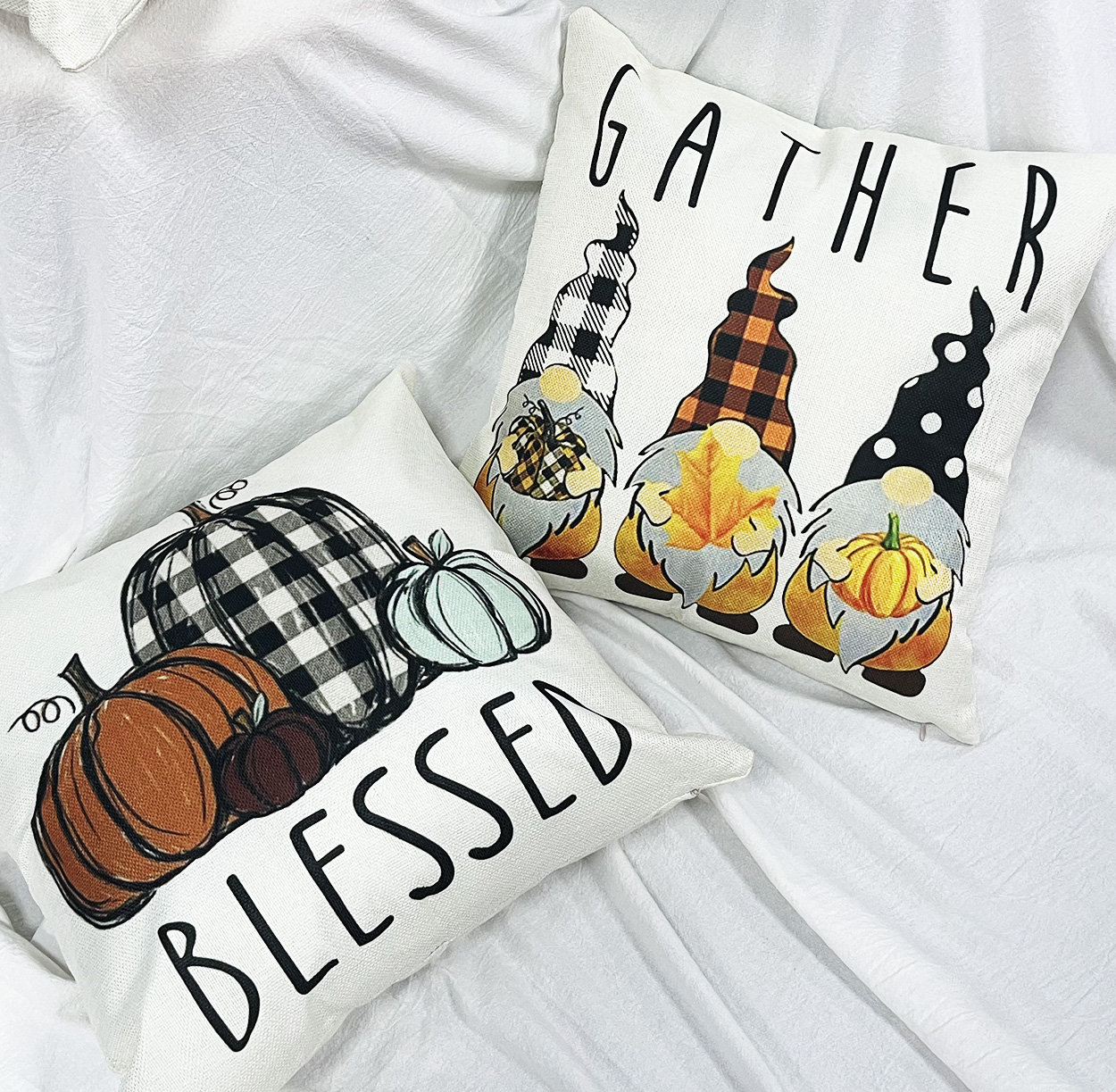 Pumpkin Trio Pillow Cover 18x18 inch