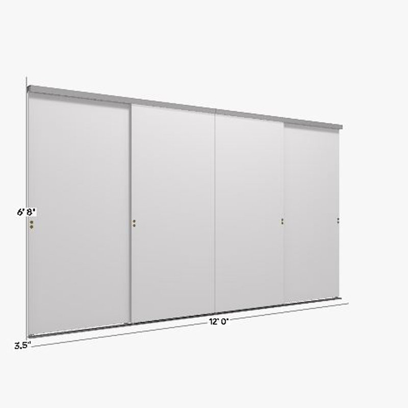 Porte de placard coulissante avec quincaillerie d'installation, Chrome, 120 po x 80 po