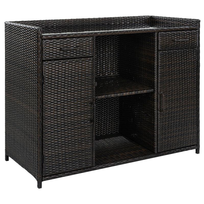 Buffet 2 portes, Noir / brun