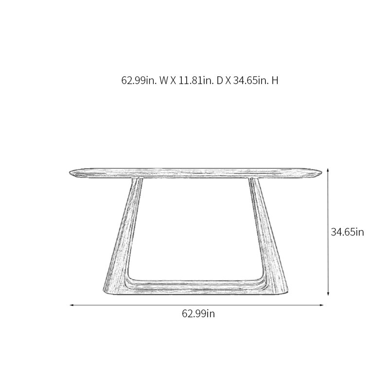 Console Minimalist, H 34,65 po x l 62,99 po x P 11,81 po