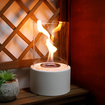 Brigitzer Bio-Ethanol Outdoor Tabletop Fireplace with Flame Guard