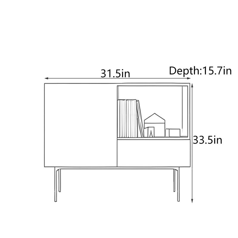 Commode d'entrée scandinave Creative, H 33,5 po x l 31,5 po x P 15,7 po