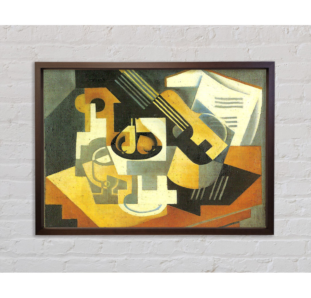 Gitarre und Obstschale 1 von Juan Gris - Einzelbildrahmen Kunstdrucke auf Leinwand