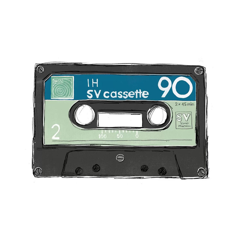 Mix Tape II by June Erica Vess - Wrapped Canvas Gallery-Wrapped Canvas Giclée, 20.32 cm H x 30.48 cm W