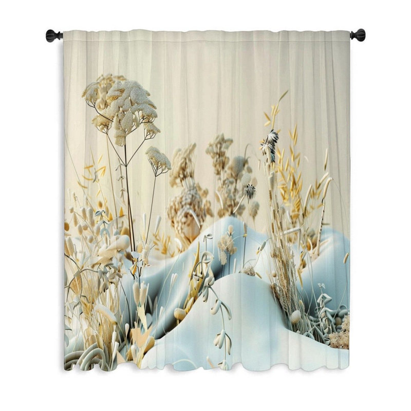 Rideau transparent en polyester Heorhi, L 50 po x L 84 po