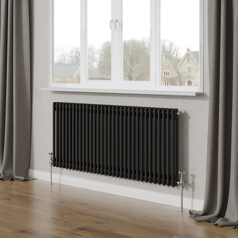 Dyson Horizontal Traditional Column Radiator Black, 60cm H x 146cm W x 7cm D