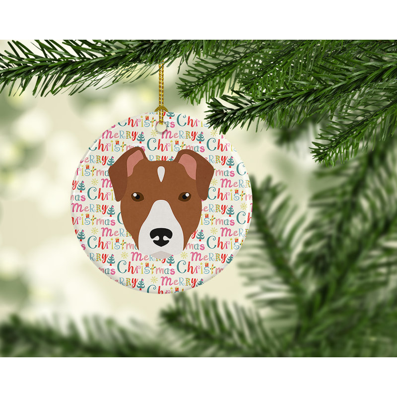 Ornement suspendu Rat Terrier Merry Christmas
