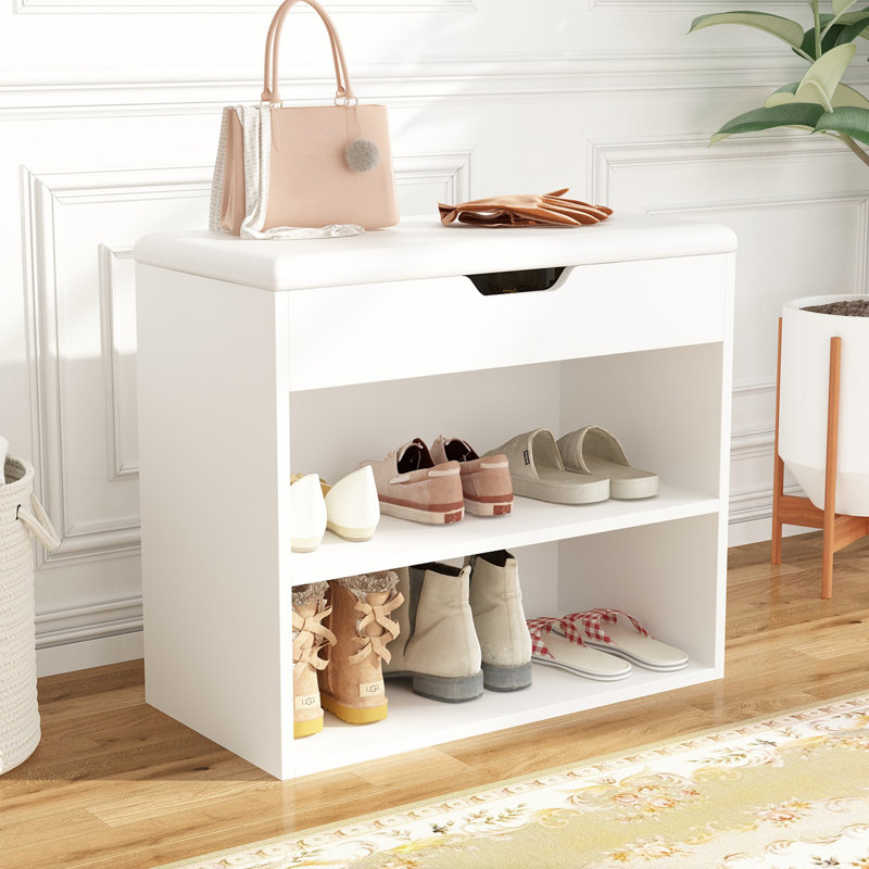 Marzia 6 Pair Shoe Storage Bench, White