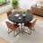 5-Piece Set Of 4 Morden  Chairs And Round Dining Table, Dining Table Set, Dining Room Set-1600590592