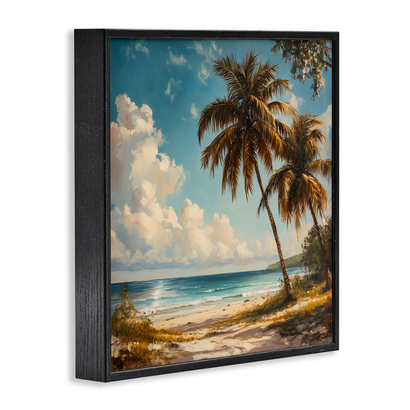 «Summer Beach with Two Palms», estampe numérique, design par LSR Creative Studio, H 17 po x l 17 po