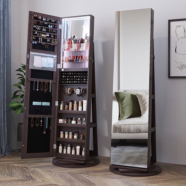 Delxo Jewelry Armoire With Mirror For Door, Over The Door Mirror