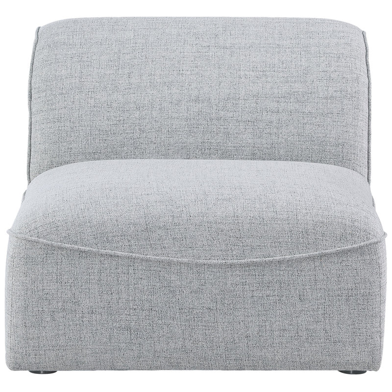 Lin sans accoudoirs gris Hollowayville, Tissu gris texturé en lin