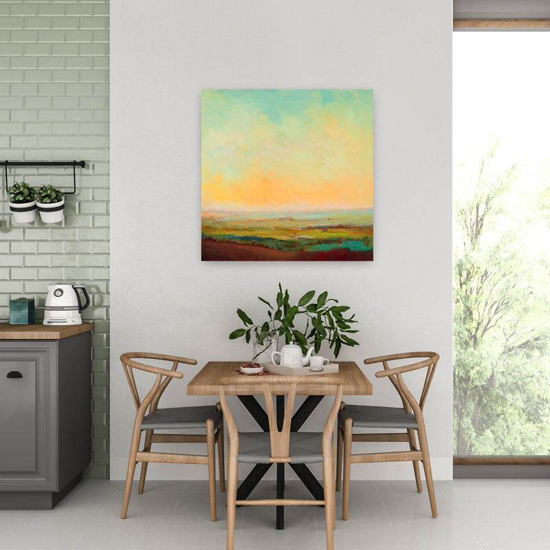 Bordure rose, paysage abstrait contemporain, art naturel, H 32 po x l 32 po