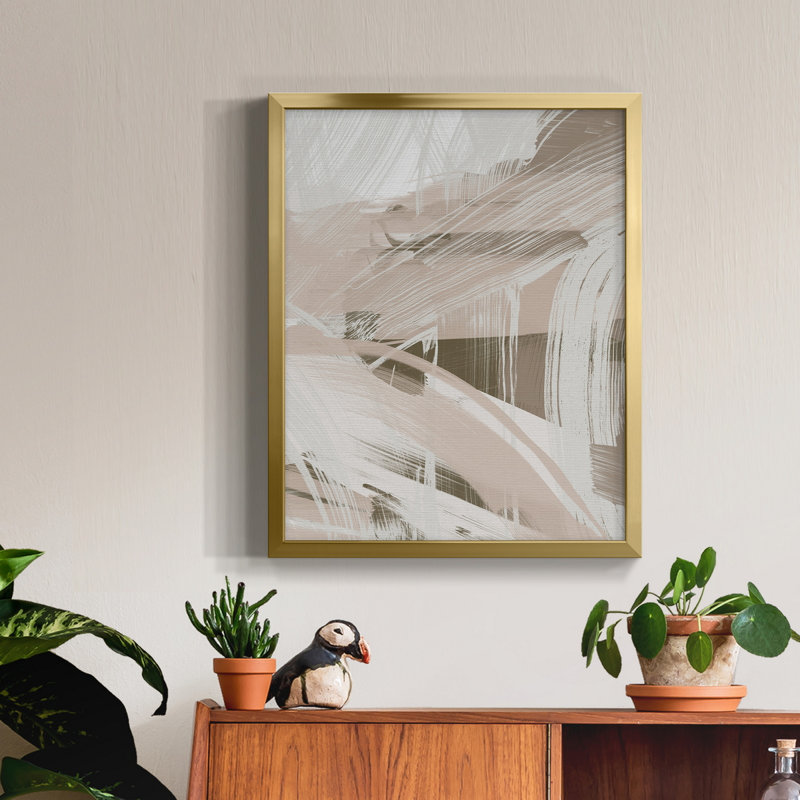 Earthtone Swipe II - toile encadrée de qualité supérieure - prête à être accrochée