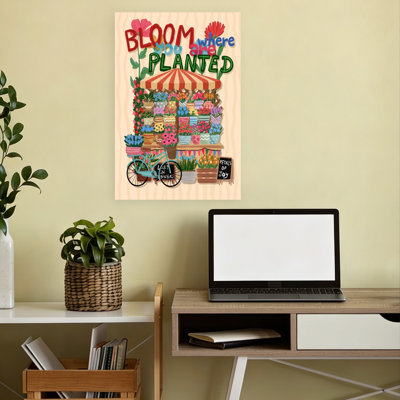 «Bloom Where Planted», impression d'art floral contemporain fantaisiste