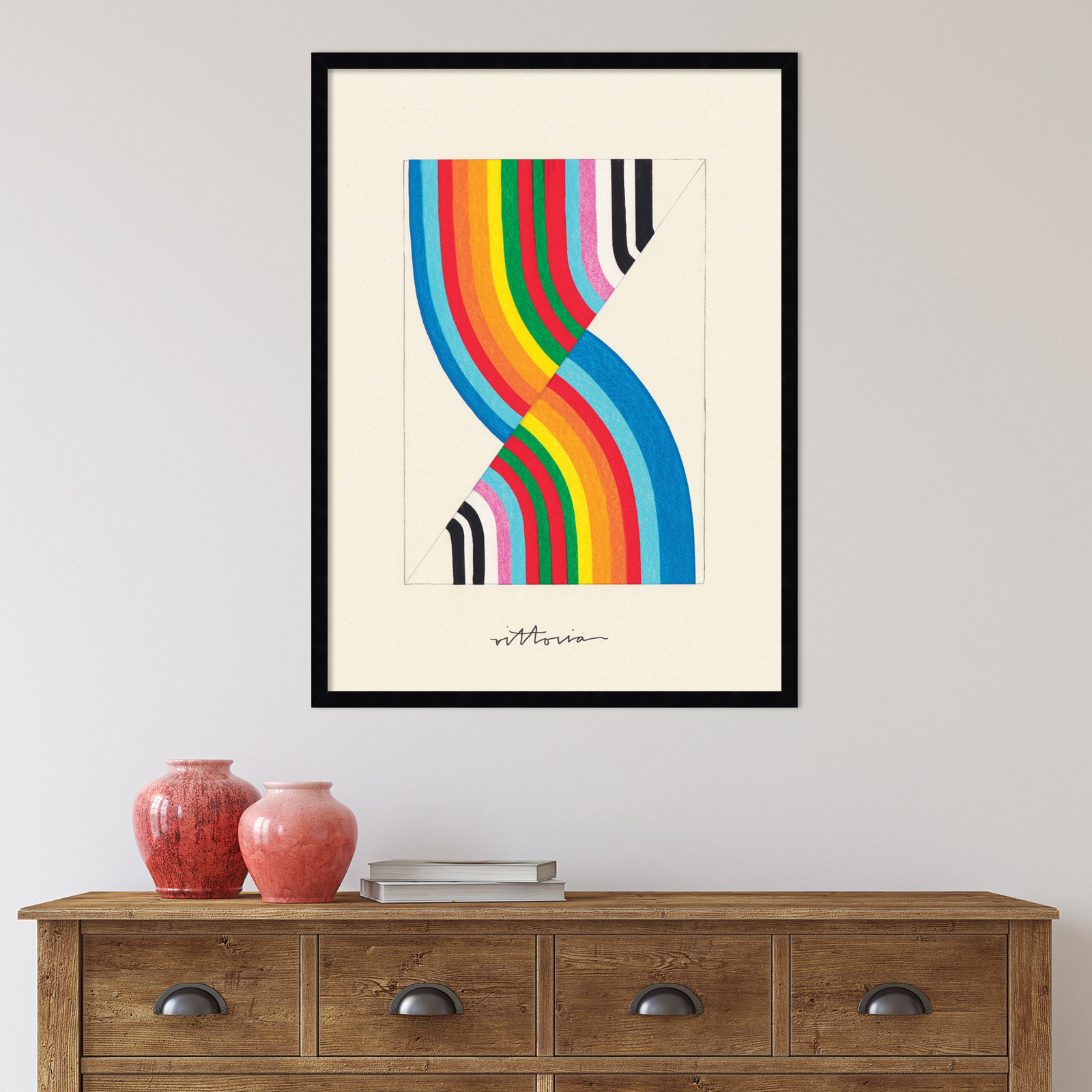 Olav "It's Always an Almost" Print, Black Framed, 25" W x 33" H x 1" D