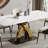 Paray Three Sizes Available Gold X-Shaped Rectangular Dining Table-2142874087