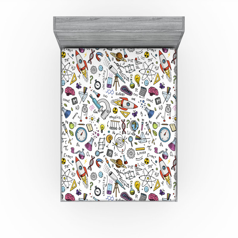 Multicolore Ambesonne Science, Drap-housse de taille très grand