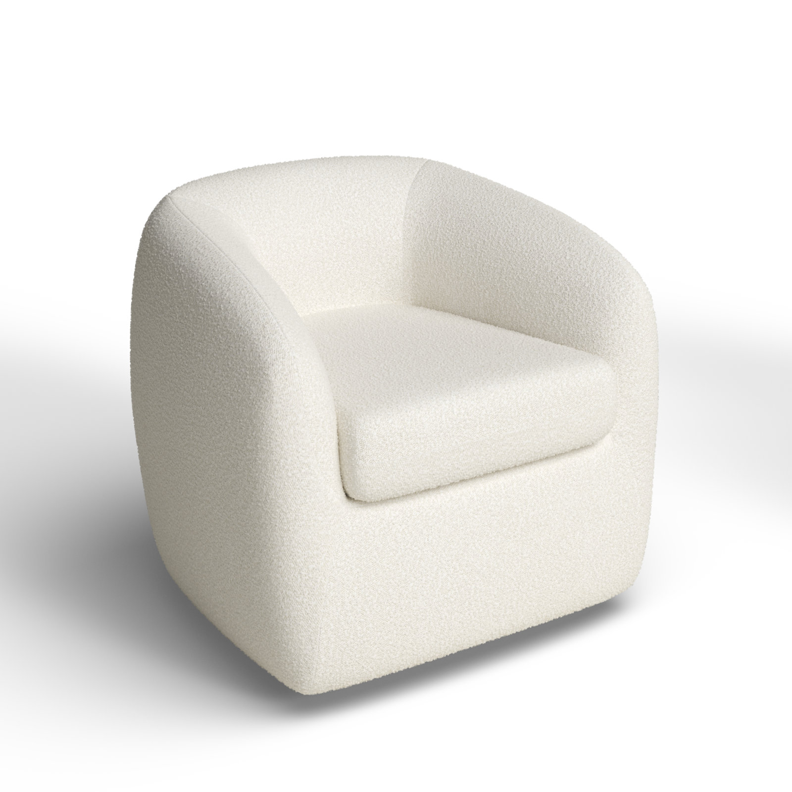Monty Upholstered Swivel Armchair, White