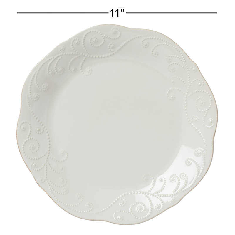 French Perle 4-Piece Dinner Plate Set