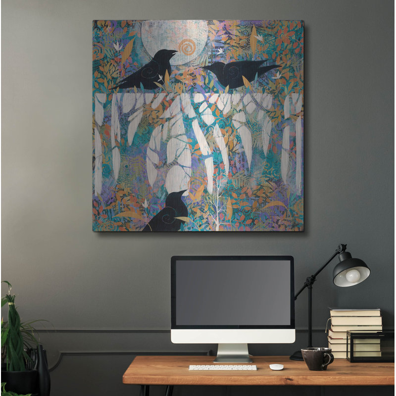  «Messagers Of The Forest» par Sue Davis, art mural en métal, 36 po x 36 po, H 36 po x l 36 po
