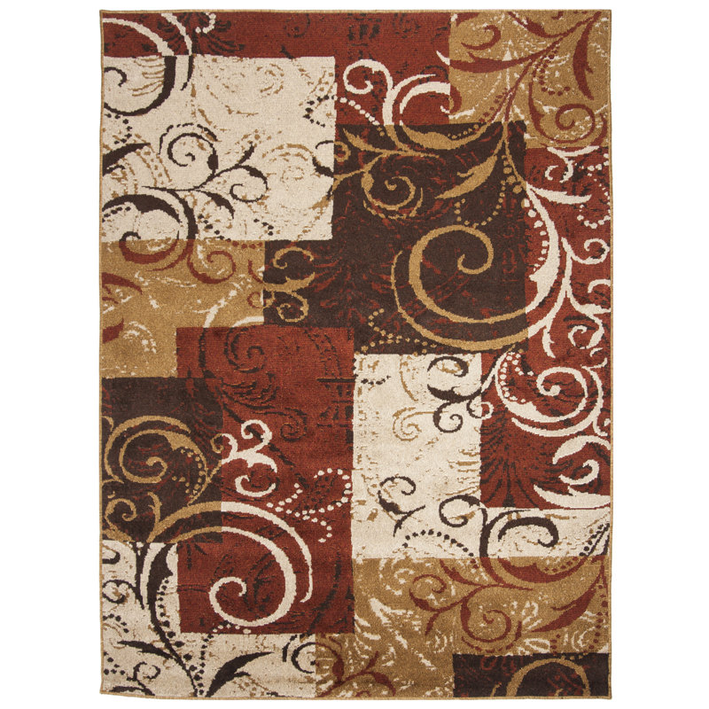 Kashmir Foral Camel Area Rug, Rectangle 7'6" x 10'