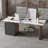 Gray + Coffee + Gold Rectangular Sintered Stone + Manufactured Wood + Stainless Steel with 3 drawers desk-118734289-118734291