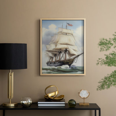 NAUTICAL Series LxxvII, reproduction encadrée - bois massif